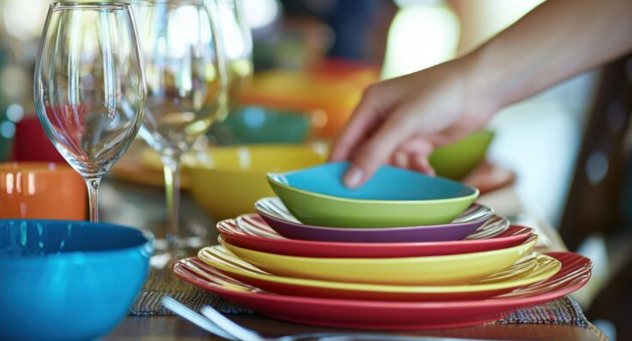 Como usar tigelas coloridas e guardanapos na mesa posta?